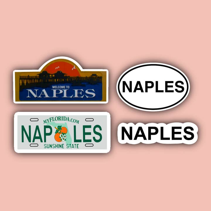 Naples Florida Sticker Pack (4 Stickers) for wholesale by Delmarva Stickers