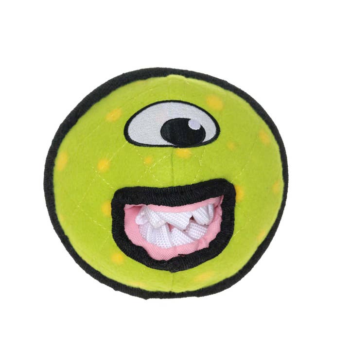 Tuffy Dog Toys - VIP Products - Venta al por mayor Juguete de goma - Perros - Juguete para perros Tuffy Alien Ball, verde, duradero, resistente y chirriante