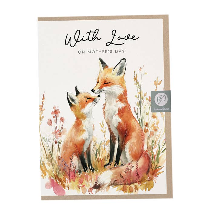 Cute Fox Mother’s Day Card for Mum for wholesale by Postcard Prints