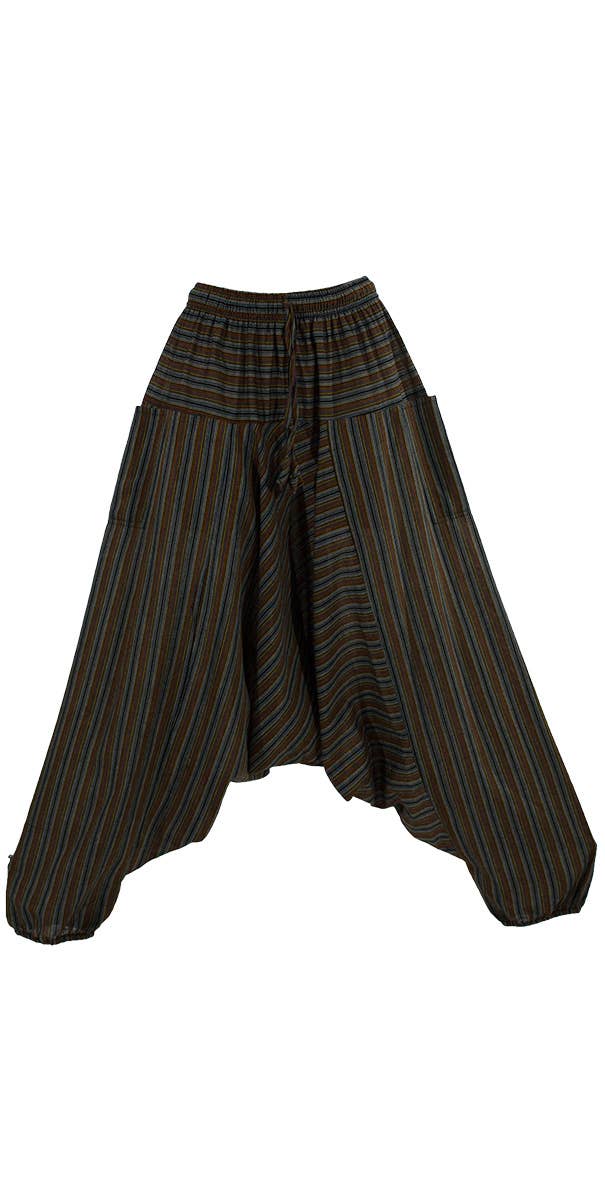 Coline – Engroshandel Bukser - Dame – Coline kvinde harembukser med stribet bomuld og elastisk talje4