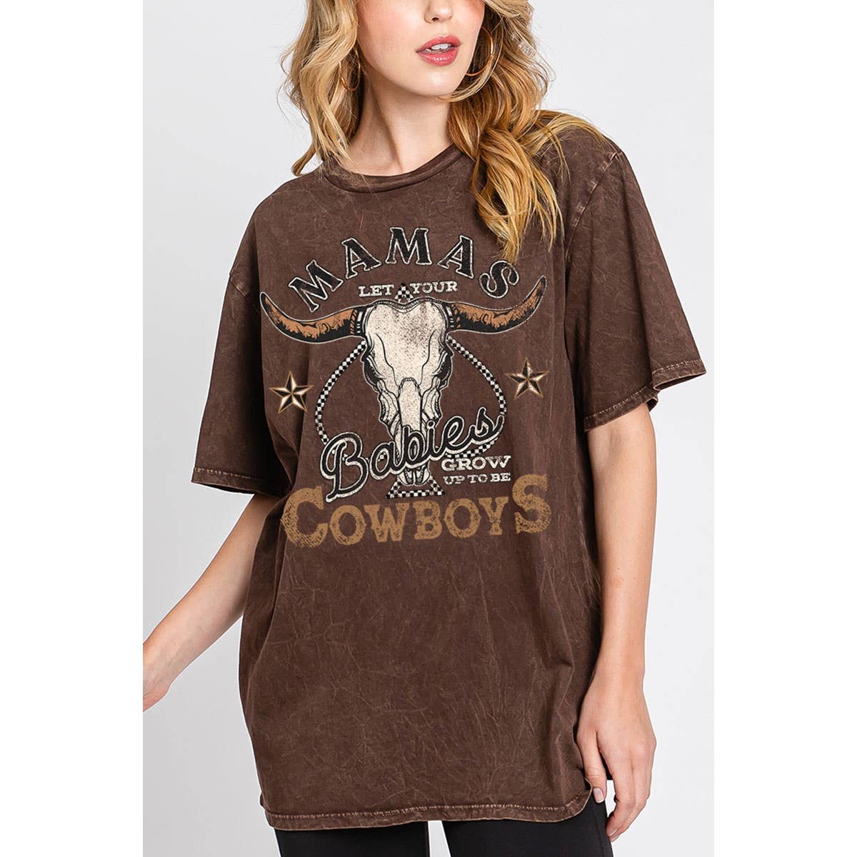 HRTandLUV - Vente Tunique – femme - T-SHIRT IMPRIMÉ MINÉRAL SURDIMENSIONNÉ MAMA LET YOUR BABIES2