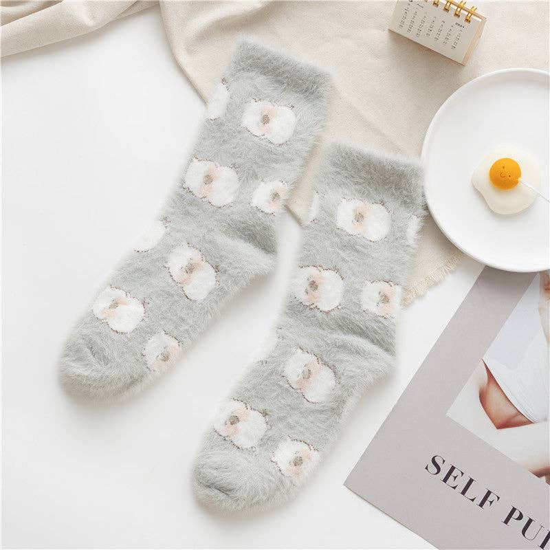 Gohobi （We cover U.S. import duties） - Vente Chaussettes – femme - Chaussettes en polaire Gohobi avec animaux mignons6