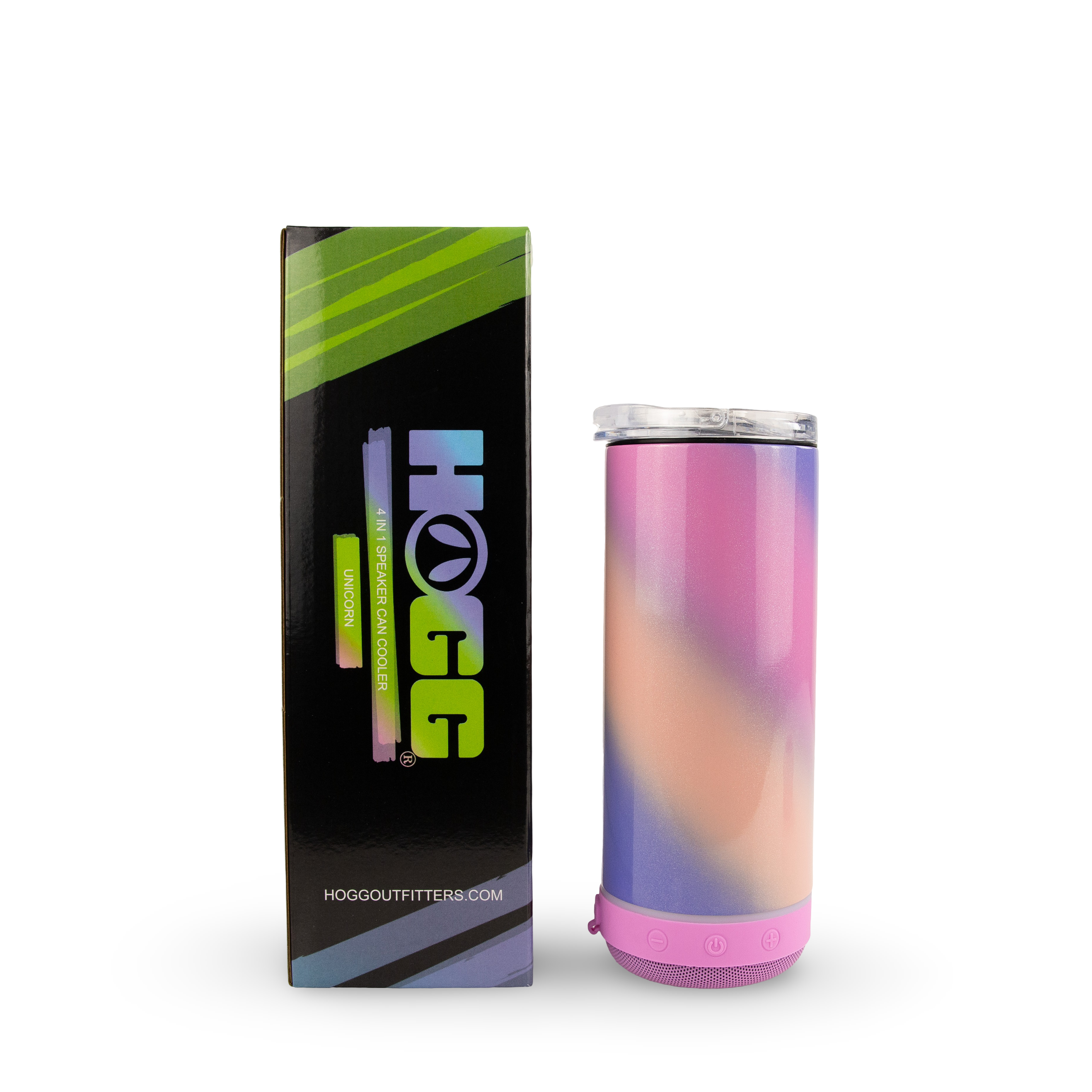 Hogg Outfitters - Wholesale Drink Huggers & Koozies - SUBLIMATION 4 in 1 CAN COOLER SPEAKER TUMBLER - Unicorn4