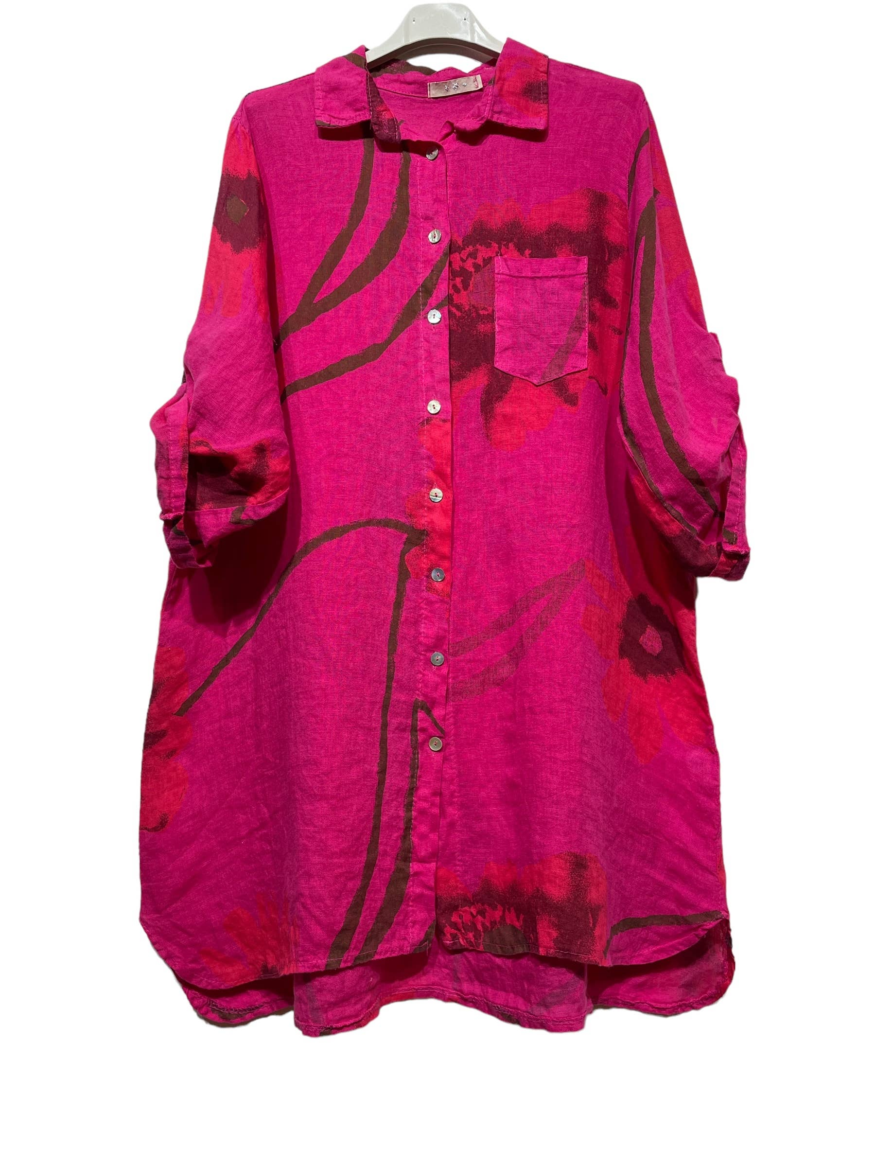 LINEN & COTTON HOUSE - Wholesale Button Down Shirt - Women's - 46102 FLORAL LINEN SHIRT13