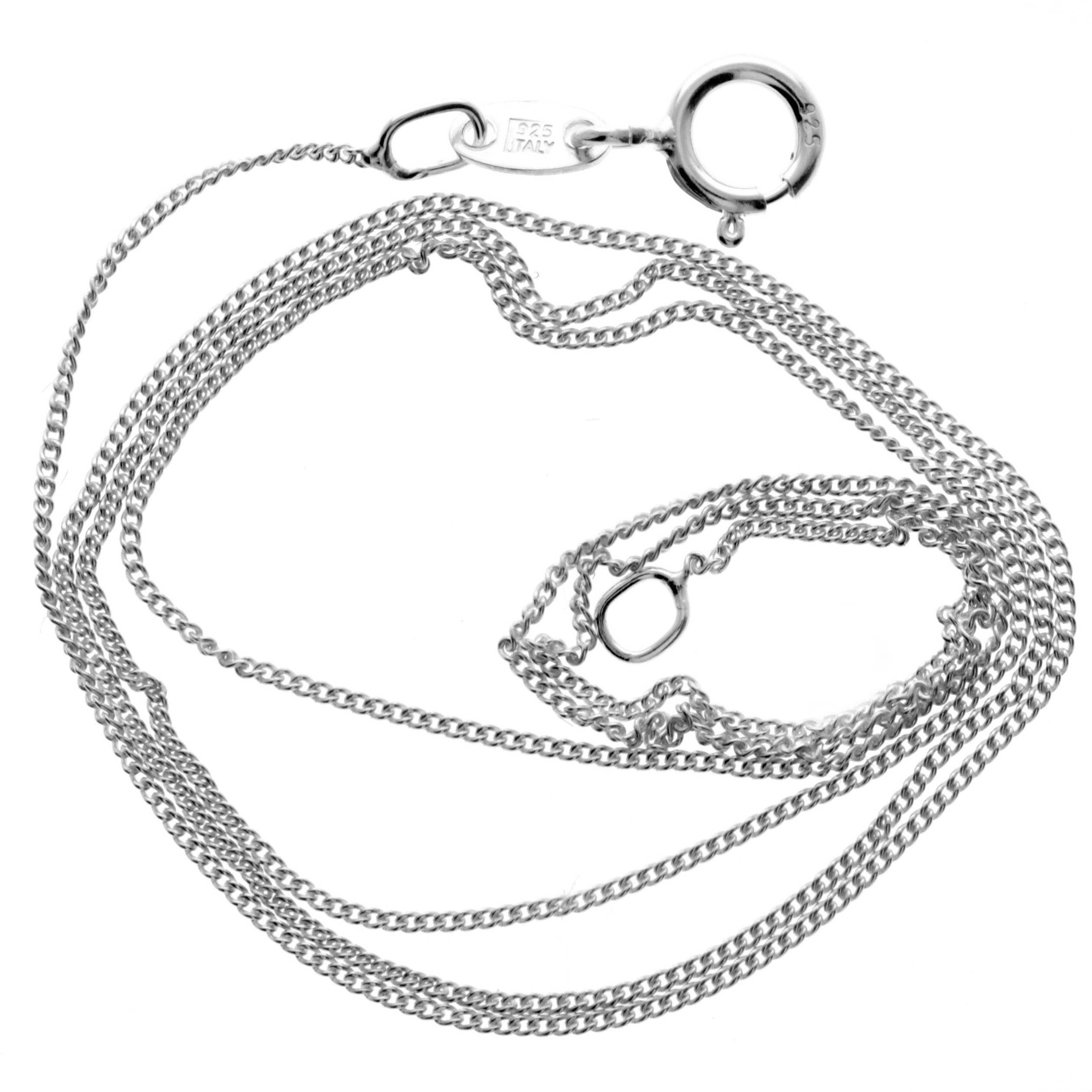 SilverAmber Jewellery - Venta al por mayor Collares de cadenas y eslabones - Delicada cadena curb de plata esterlina 925 hecha en Italia - GCH0056