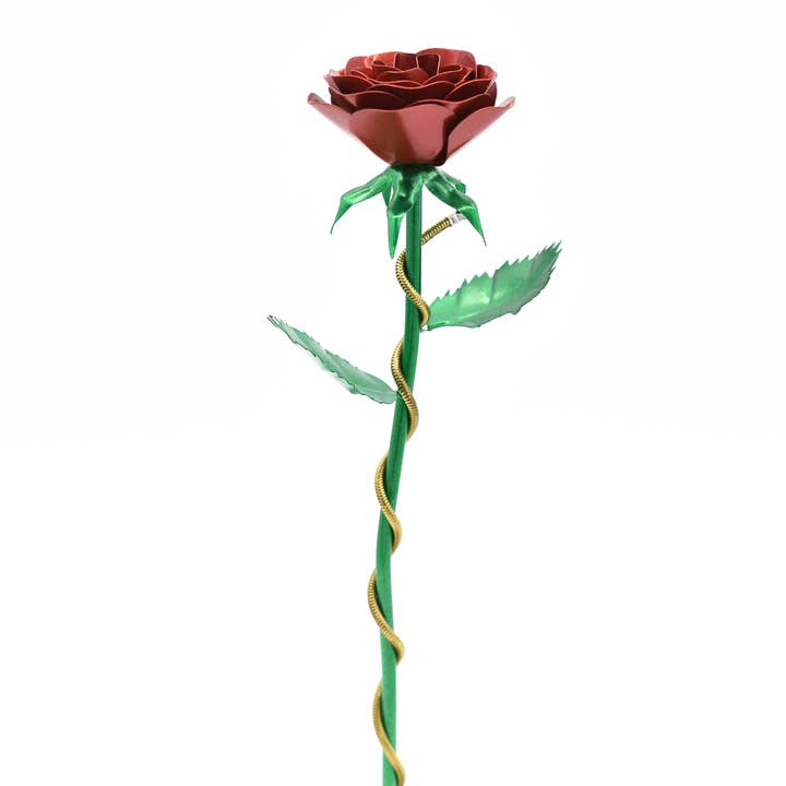 Stalen roos multicolor met decoratieve gouden ketting voor wholesale door Steelamore