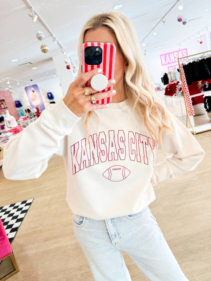 Ivory Football Outline Sweatshirt Pack for wholesale by Pink Dinosaur