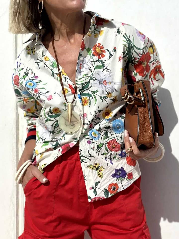 Floral Printed Casual Shirt Trouser Set for wholesale on Faire