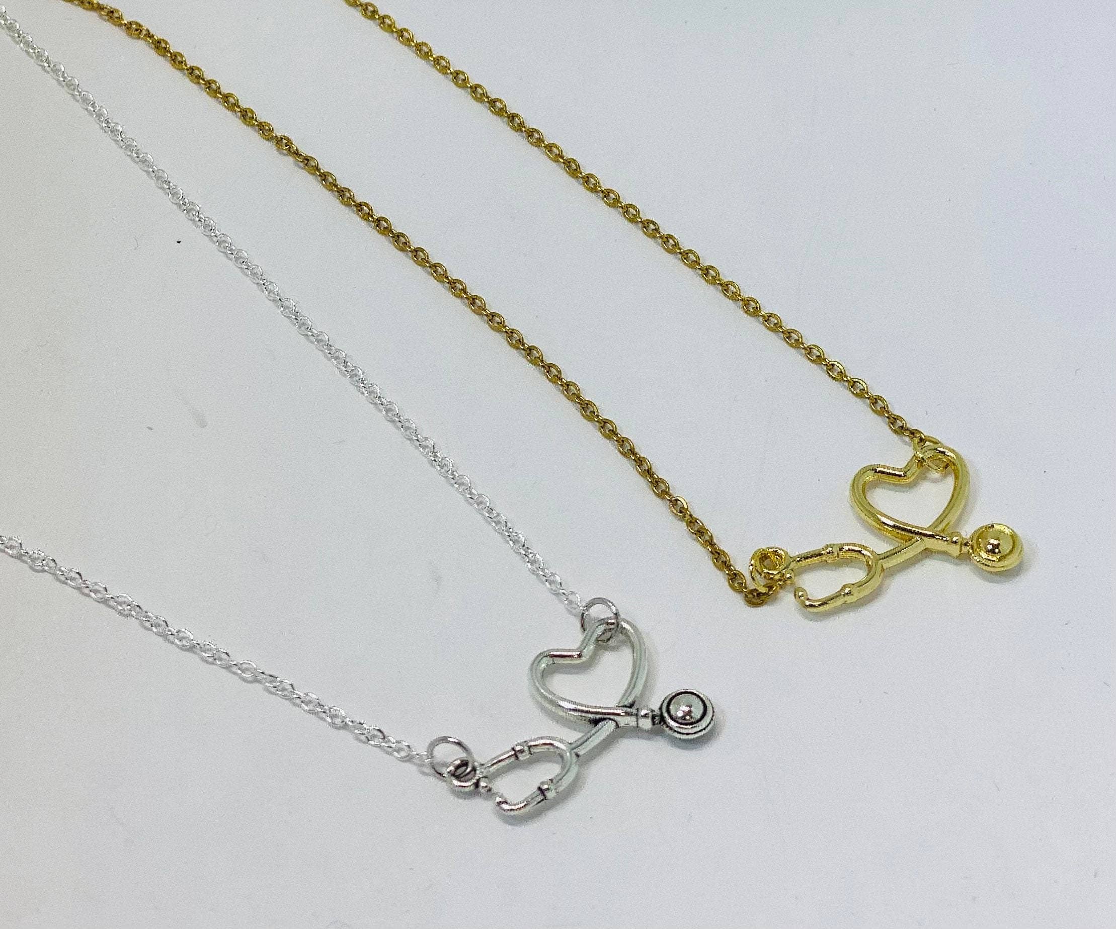 Little Happies Co - Wholesale Pendant/Charm Necklace - Nurse gift, Stethoscope necklace, RN nurse necklace, RN gifts, doctor gift, LPN gift, Gift for nursing student, nurse appreciation1