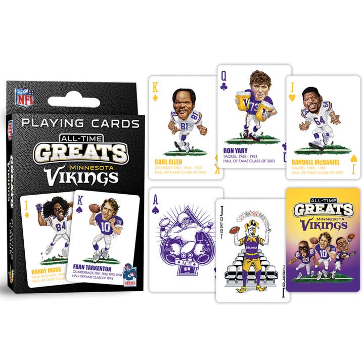 Masterpieces Puzzles - Wholesale Playing Cards - Minnesota Vikings All-Time Greats Playing Cards