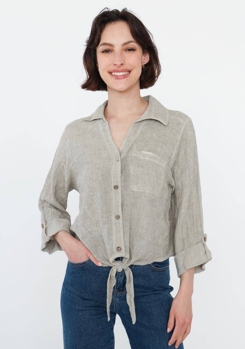 LINEN & COTTON HOUSE – Großhandel Bluse – Damen – Leinenweste 3025 MY VEST11