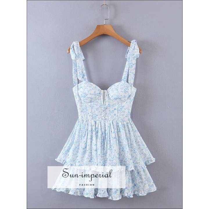 Sun Imperial - Wholesale Dress – Women's - Women White Tie Cami Strap Spliced Neck Corset Style Layered