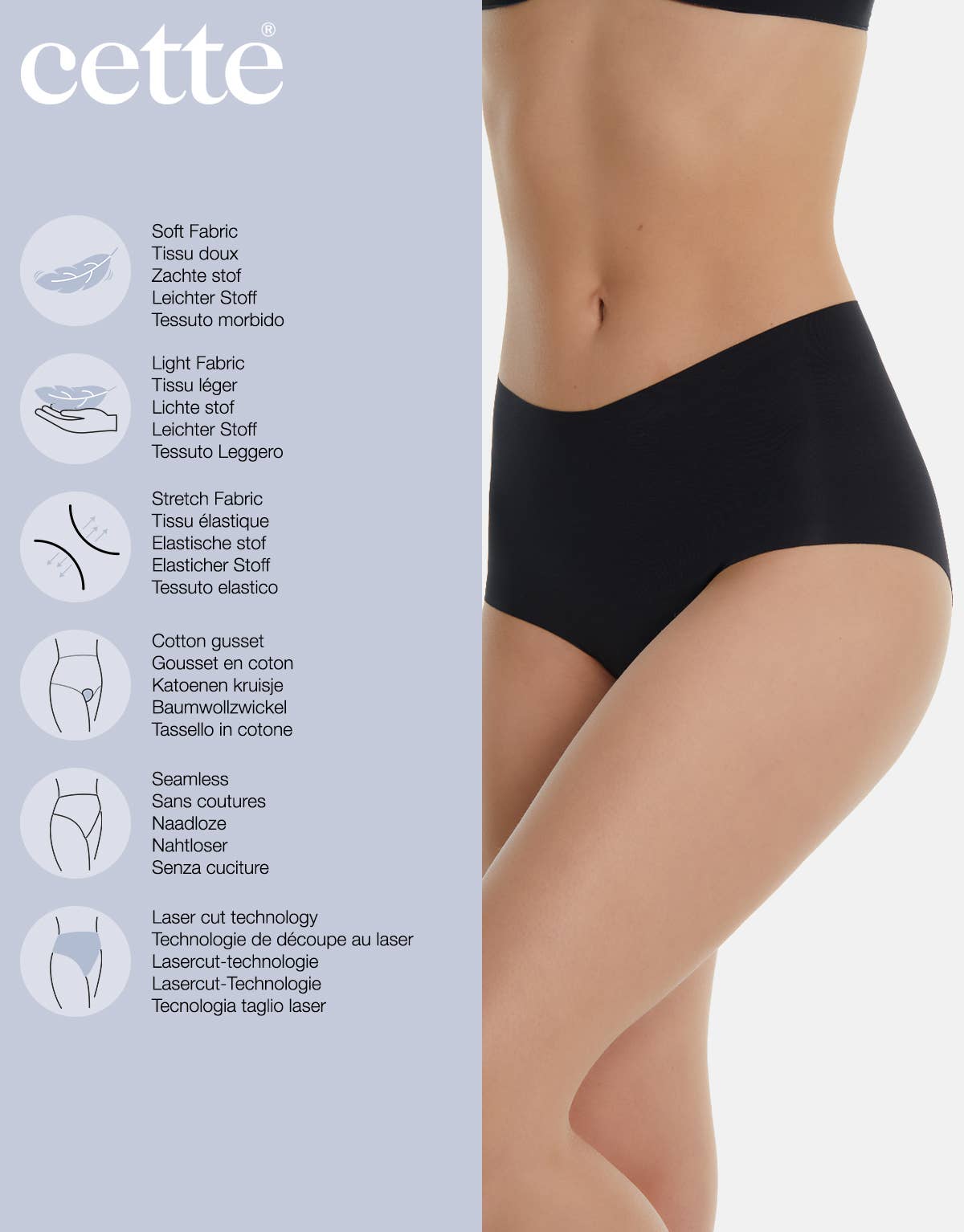 Cette - Wholesale Underwear - Women's - Invisible Thong, High Waist Thong, No show Thong, V Waisted5