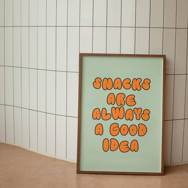 Snacks Are Always A Good Idea | Orange & Peppermint | Art Print for wholesale by Wisdom and Wonder Designs