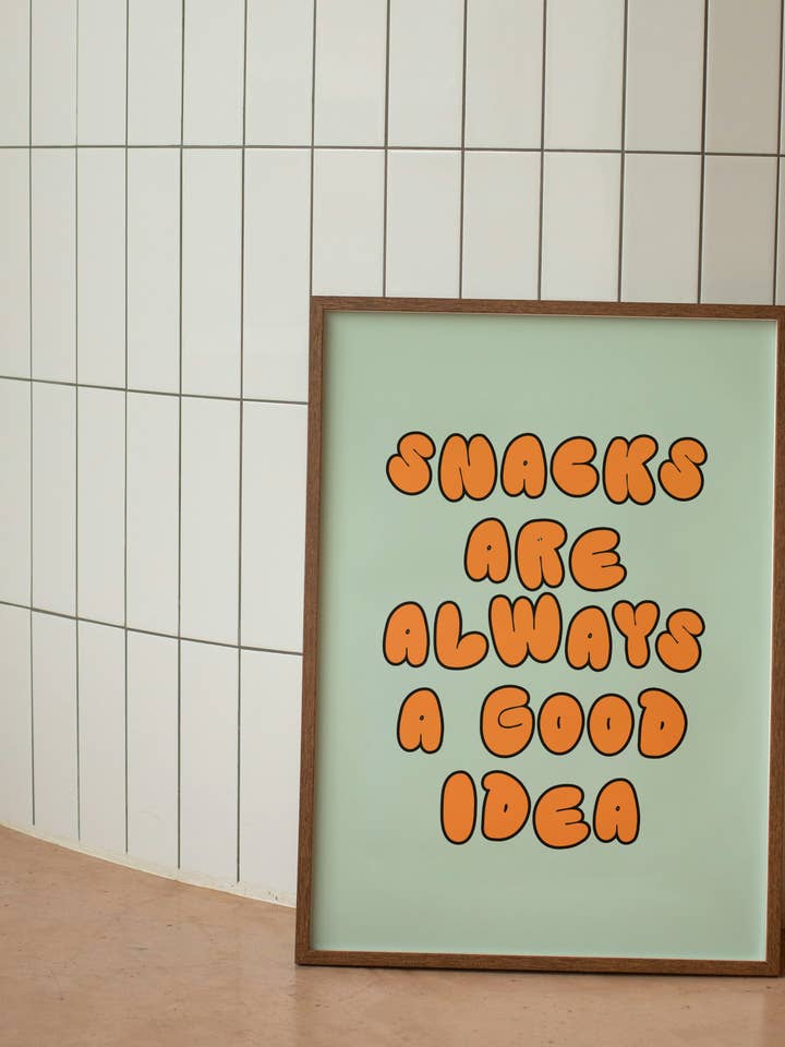 Snacks São Sempre Uma Boa Ideia | Laranja & Hortelã-pimenta | Impressão Artística por atacado de Wisdom and Wonder Designs