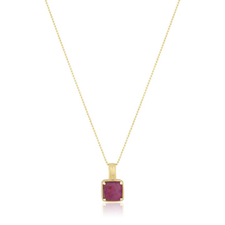 quadratische Edelsteinkette für den Großhandel von Ela Rae Jewelry Llc.