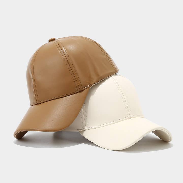 ACCITY - Wholesale Baseball Cap - Men's - PU Leather Baseball Cap for Men Vintage Style_CWAH0465411