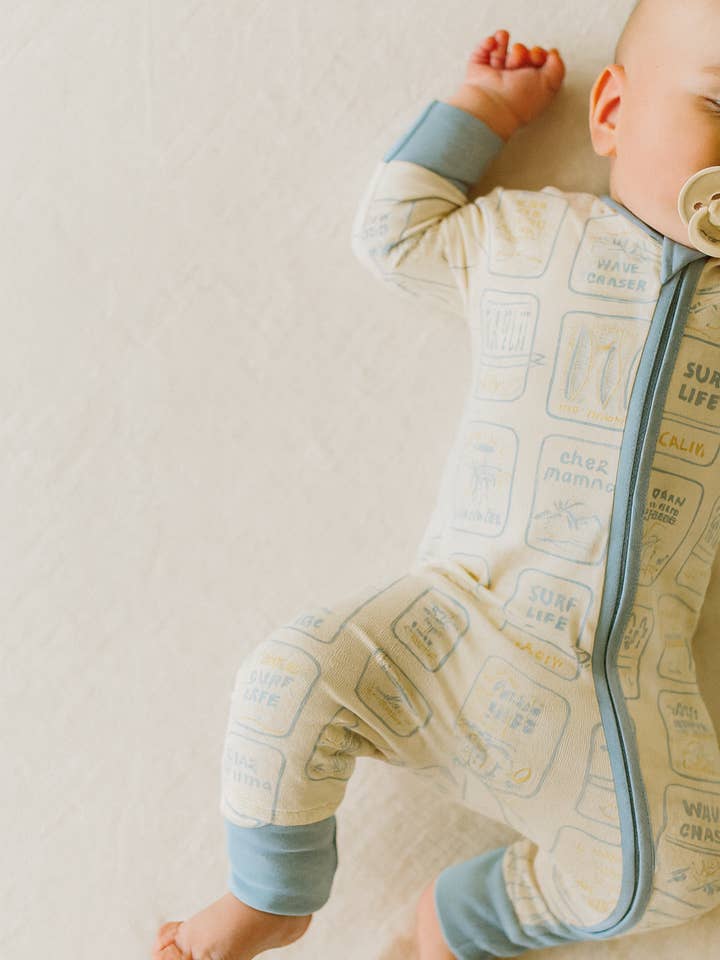 2-way zipper sleeper - Sardine Fish - bamboo - baby clothing for wholesale by Polished Prints