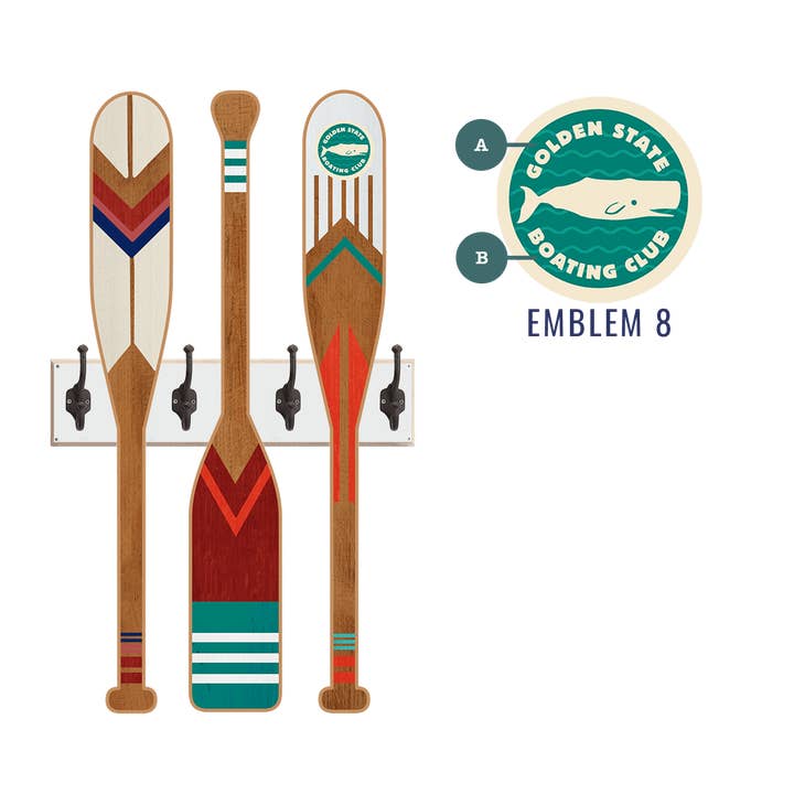 Old Wood Signs - Wholesale Wall Accent - Oar Coatrack - Classic Trio Edition14