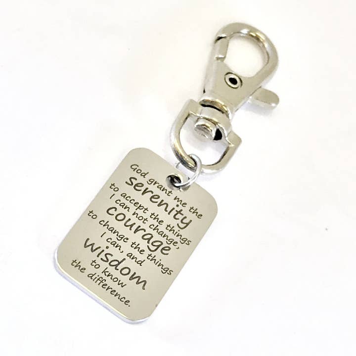 Charme de la prière de la sérénité, Récupération de la prière de la sérénité, Charme de sac, Charme de la sérénité, du courage et de la sagesse, Cadeau de la prière de la sérénité, Clip de balise de sac pour la vente par JKCE Designs