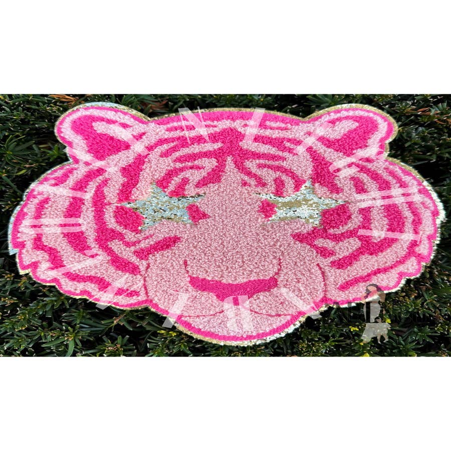 Buy Large Pink Tiger Iron On Patch Online