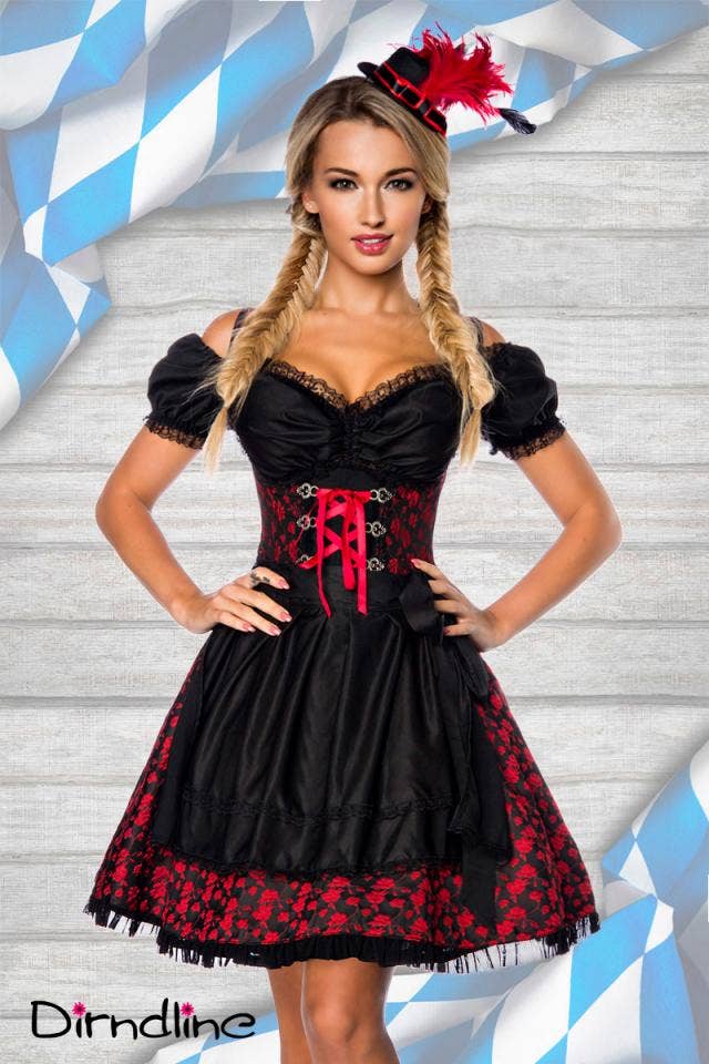 atixo GmbH - Vendita all'ingrosso Costume di carnevale - Donna - Dirndl premium con camicetta e grembiule0