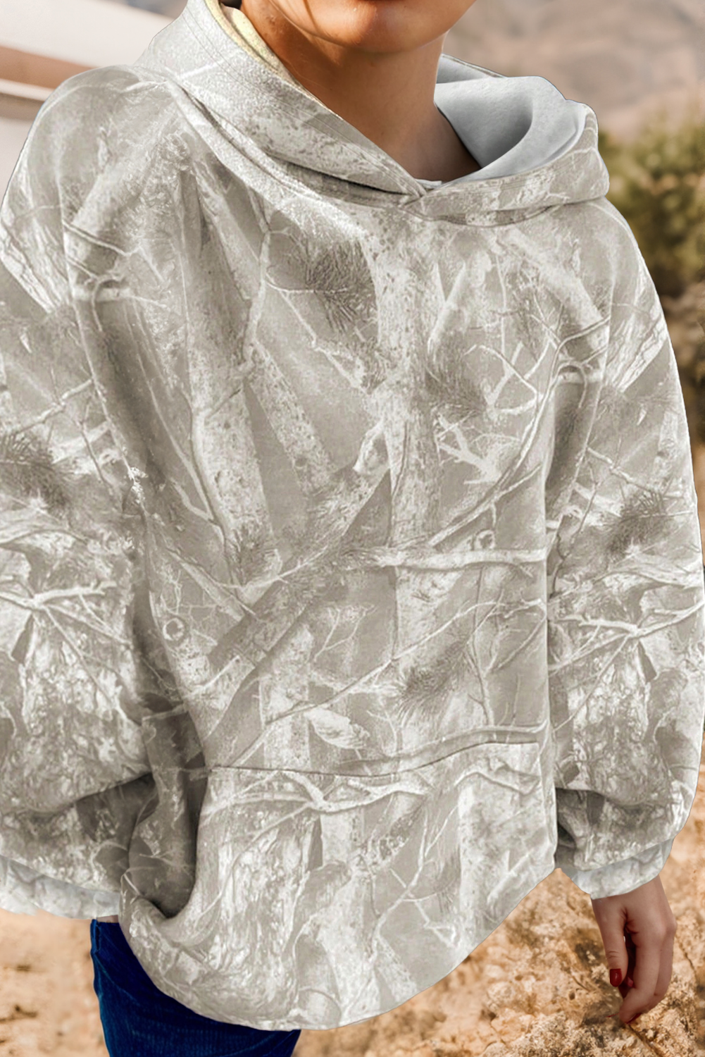 fashionworks - Wholesale Hoodie - Women's - Fashion Camouflage Woodland Oversized Sporty Hoodie * S-4X2