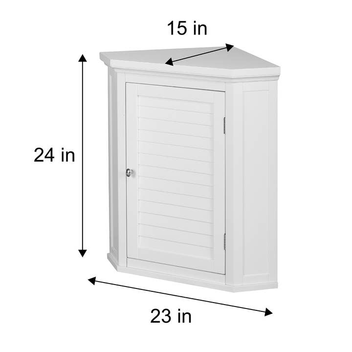 1 Shutter Door Removable Wooden Corner Wall Cabinet White for wholesale on Faire