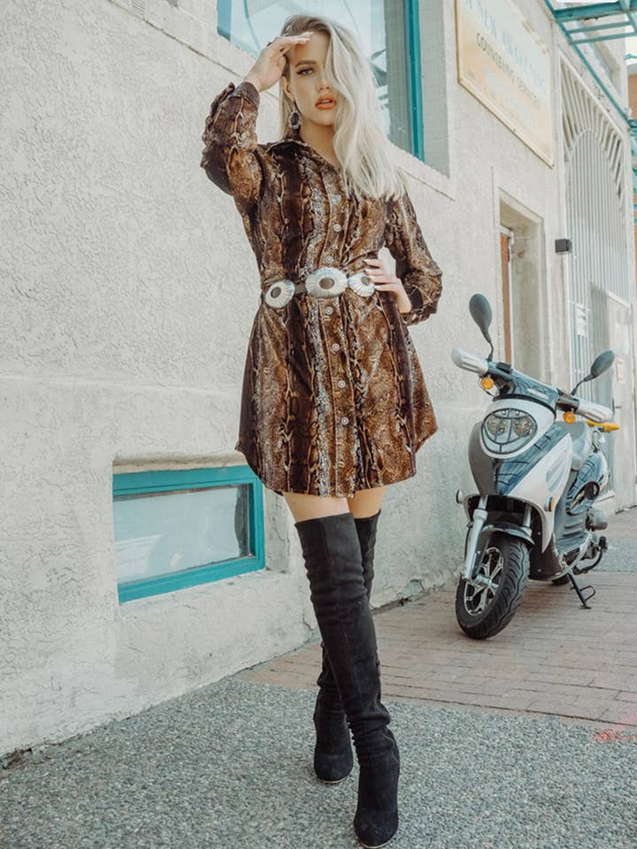 Ana Kjole - Anaconda Brun for engroshandel hos Silverado Apparel