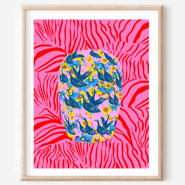 Maximalist Chinoiserie - Ginger Jar No. 1 (Pink) for wholesale by HoldThatPunch