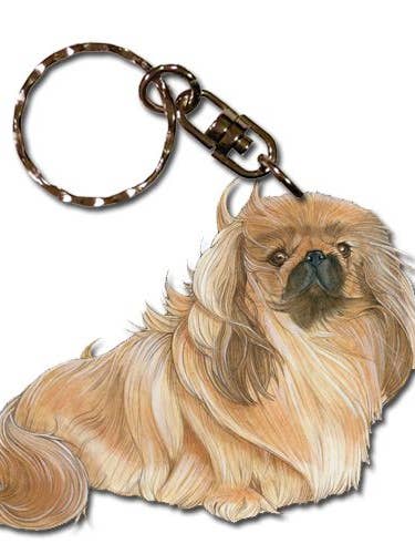 Pekingese nøglering Wooden for engroshandel hos Pipsqueak Productions