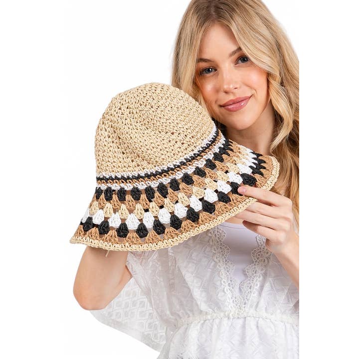 Artini Accessories - Wholesale Bucket Hat - Women's - Pattern Crochet Bucket Hat6