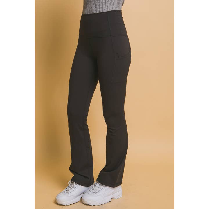 Apolline - Wholesale Athletic/Lounge Leggings - Women's - High Waisted Flared Leggins With Side Pockets1