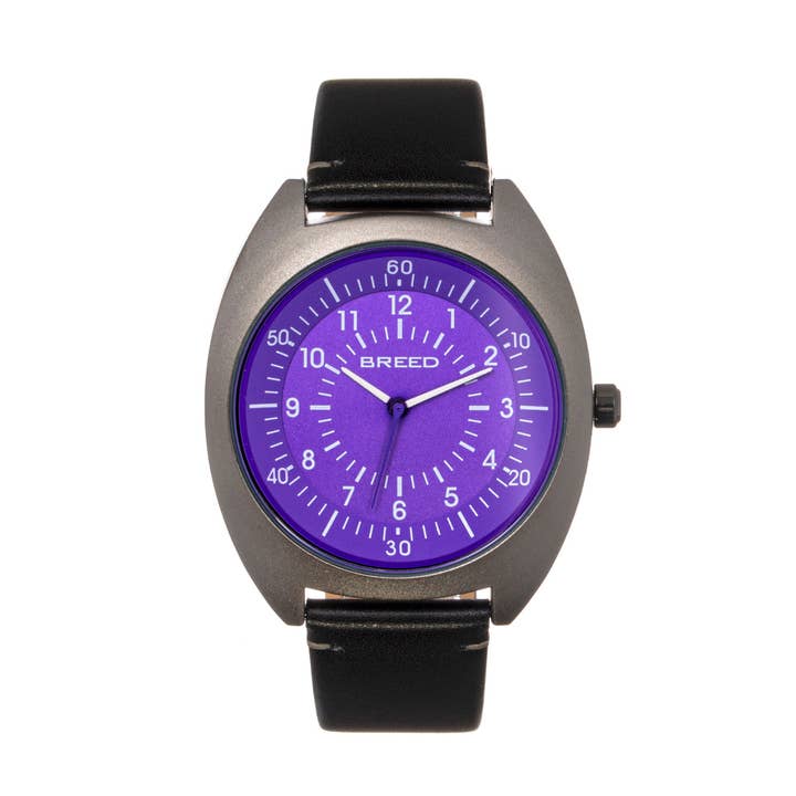 Breed - Wholesale Polshorloge - Heren - Breed Victor horloge met leren band en lichtgevende wijzers9