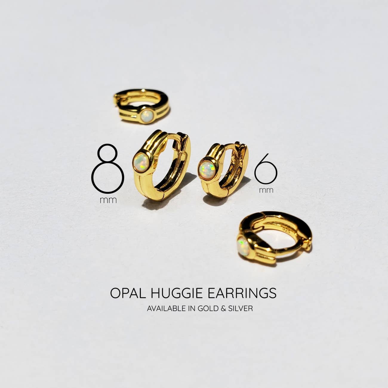 HolyBang Jewels - Wholesale Huggie Earrings - OPAL HUGGIE EARRINGS - E-H7845 / E-HT14942