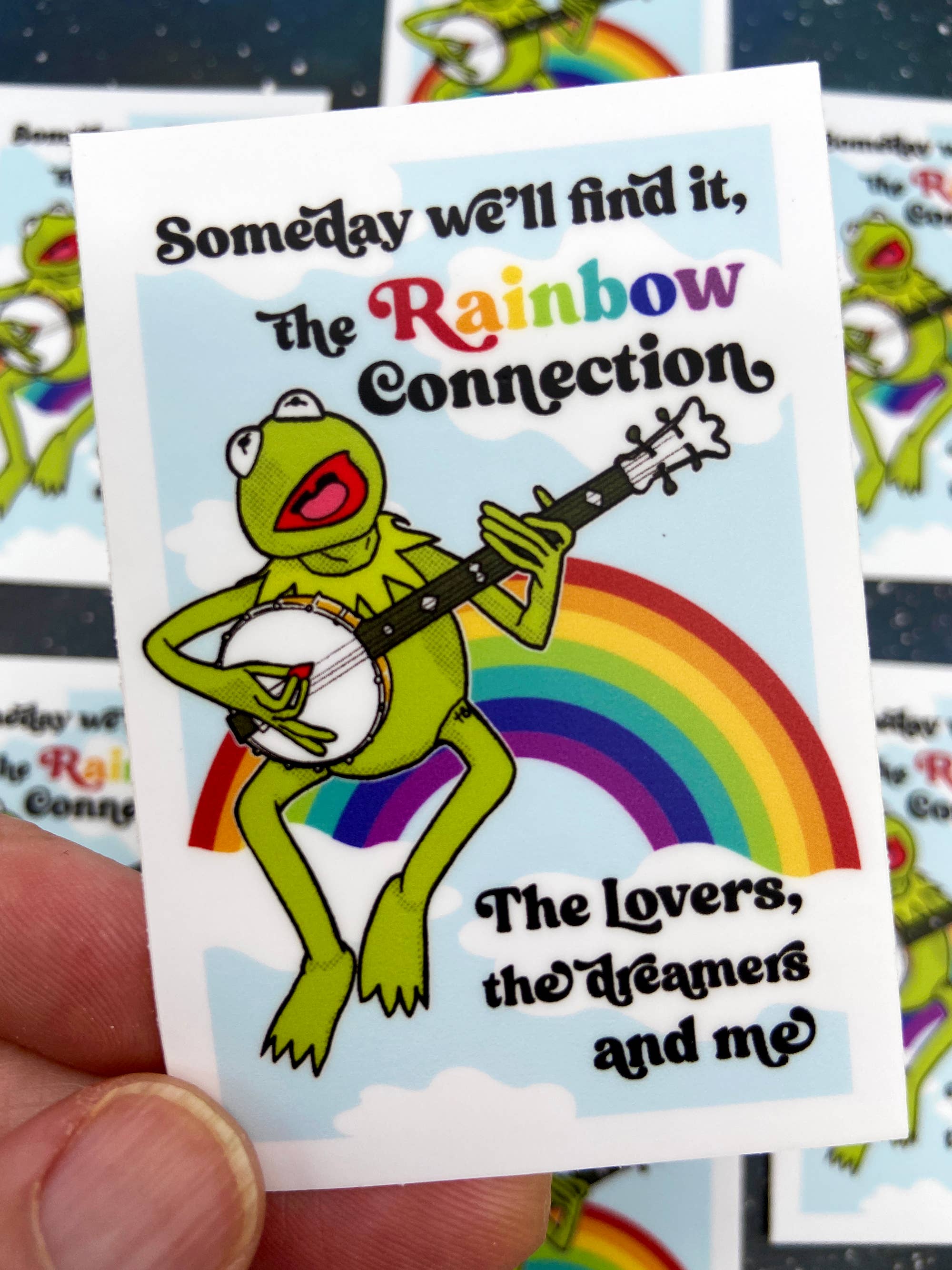 The Red Swan Shop - Wholesale Sticker - Vinyl Decal - Kermit the Frog - The Rainbow Connection1