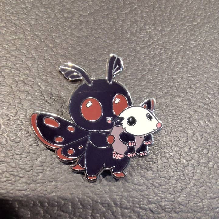 Mountain's Misfits - Wholesale Lapel Pin/Button - Mothman w/ Opossum Pin