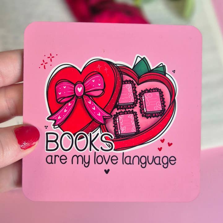 Books Are My Love Language - Square Coaster for wholesale by Becki Leigh Studios