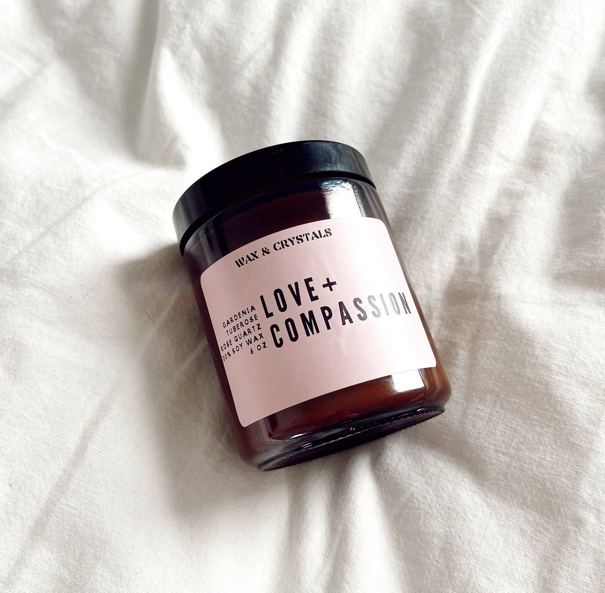 Wax and Crystals - Venta al por mayor Velas en tarros - Vela aromática de amor y compasión Gardenia Tuberose, 6.7 oz