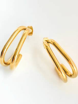 Aro clásico para sujetapapeles doble, de acero, hipoalergénico para venta al por mayor de HoopLa