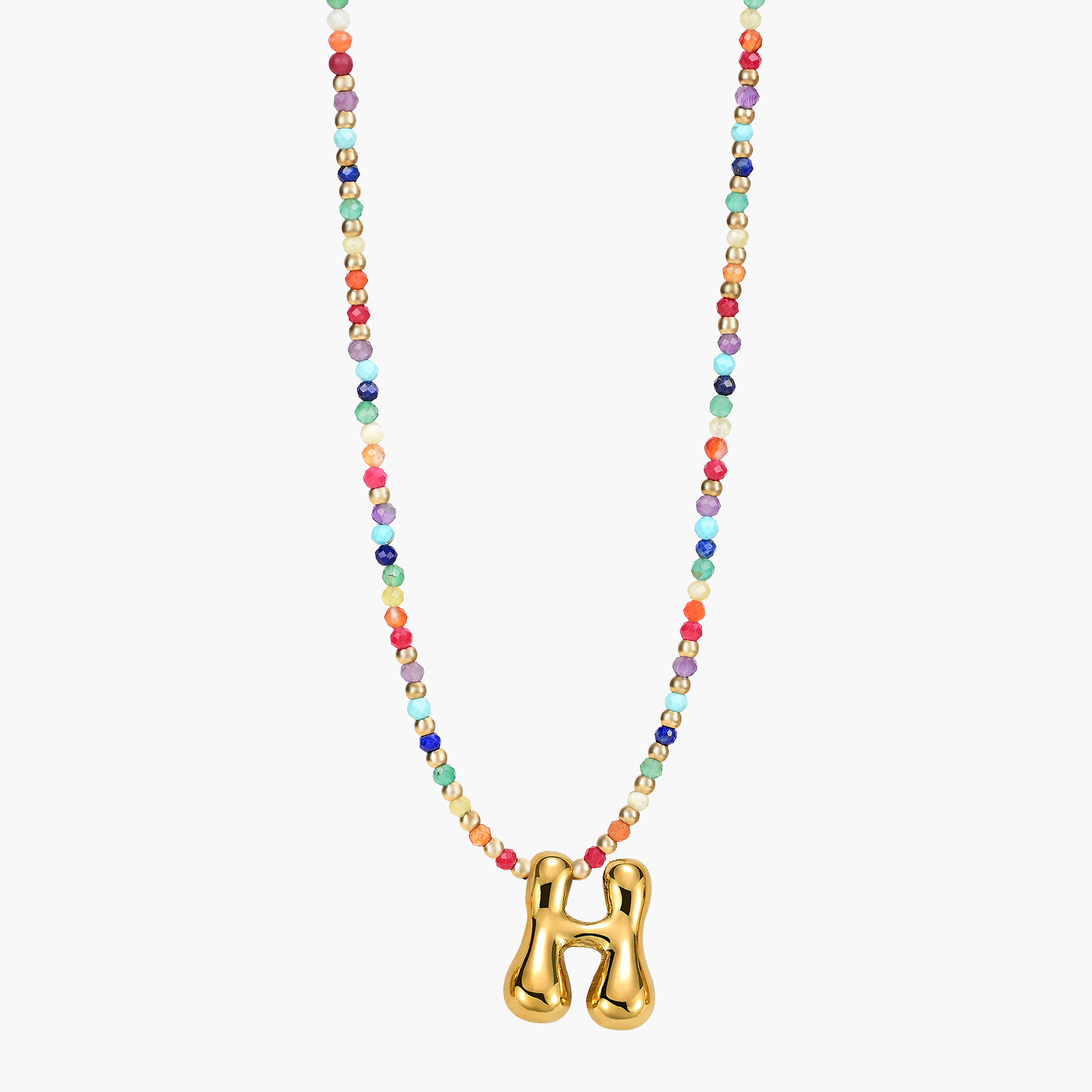 Cape Diablo – wholesale Pendant/charm necklace – Rainbow Bubble Letter Initial Necklace for Valentine's14