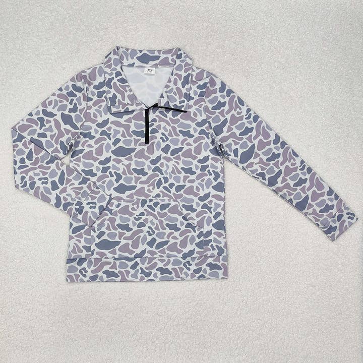 Aier Wholesale - Wholesale Graphic Sweatshirt - Women's - 8 Colors Adult Women Camouflage Long Sleeve Tee Shirts Zip Pullovers Tops