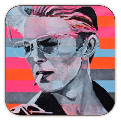 Coasters 'Neon Bowie' by Kirstie Taylor for wholesale by ART WOW