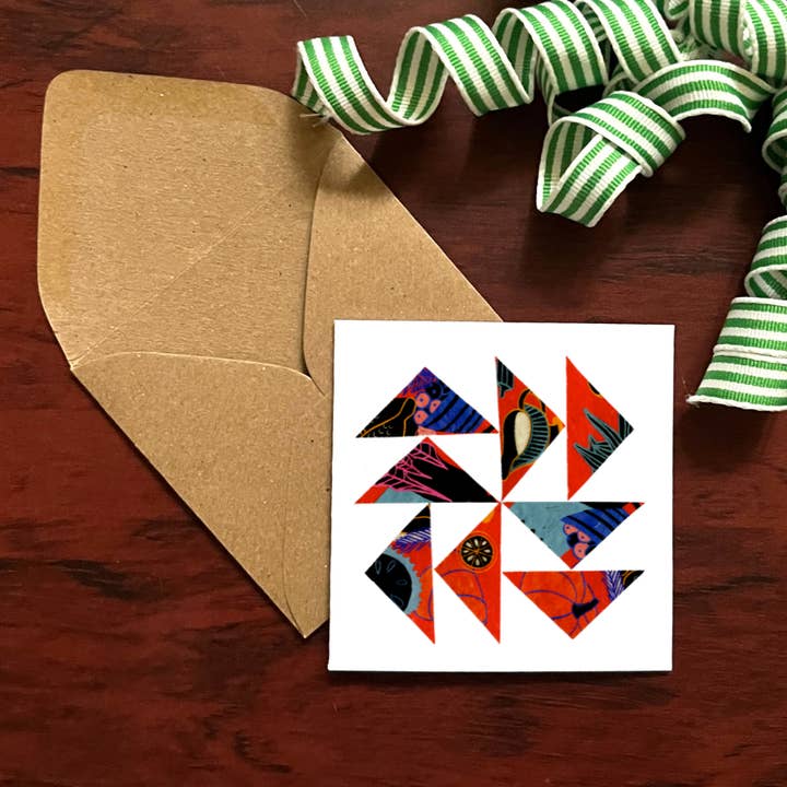 Quilt Block Mini-Card (Flying Geese) for wholesale by Cozy Arts