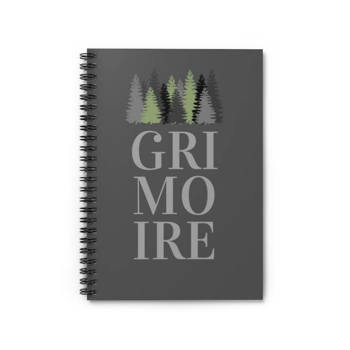 Witch of the Woods GRIMOIRE - Grey Spiral Notebook - Ruled Line Journal for wholesale by Modern Design Paper Co.