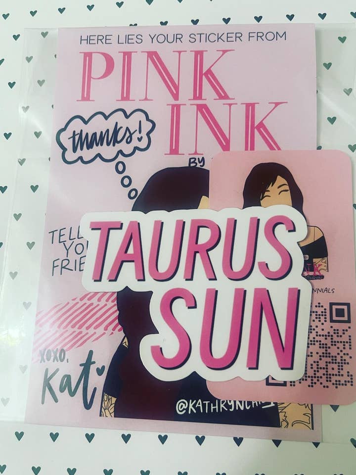 Taurus Sun klistermærke for engroshandel hos Kathryn Chill Collective