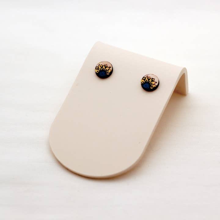 Solsikketræ Stud øreringe for engroshandel hos Little Blue Jewelry + Displays by M3 Custom Designs