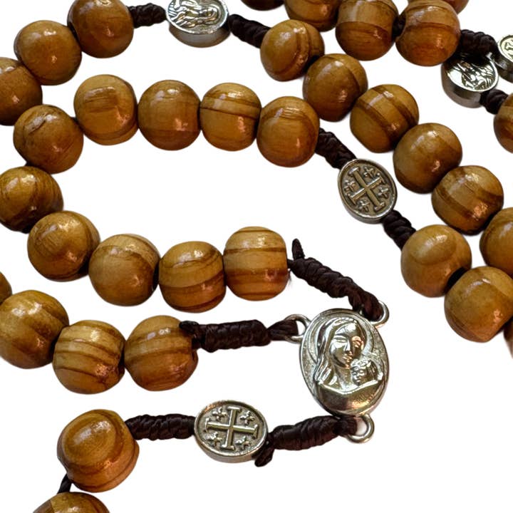 Oremus Mercy - Wholesale Prayer Beads Necklace - Mary Wooden Rosary in Tin w/ Prayer *NEW LOOK*3