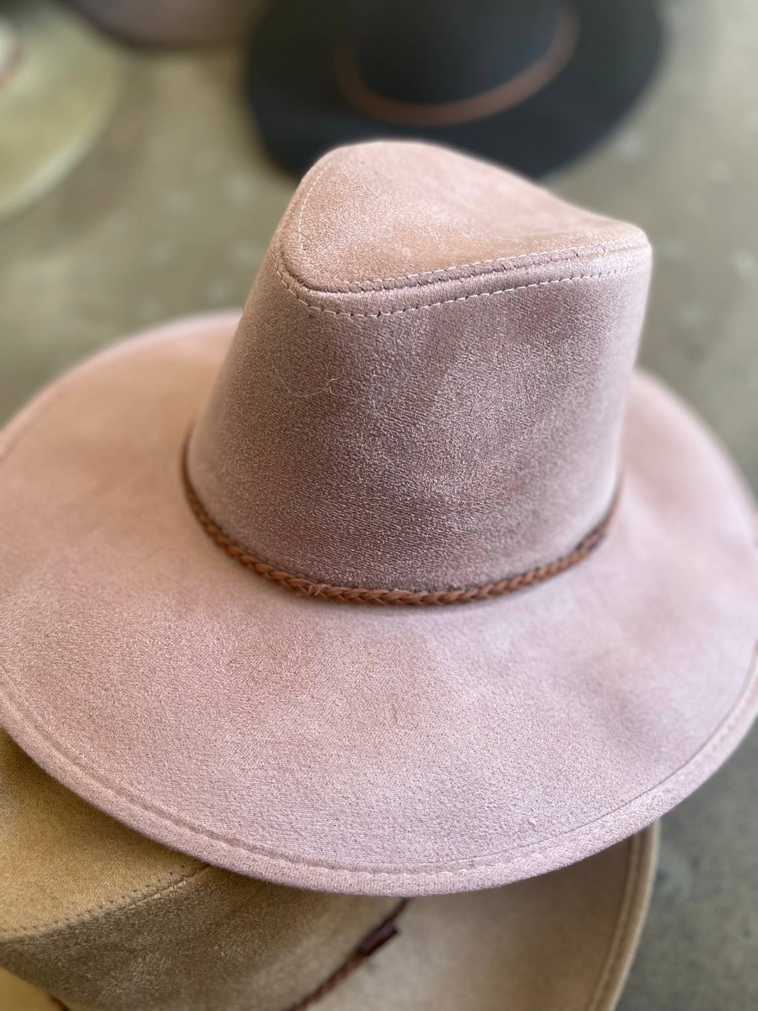 Love and Thyme - Wholesale Fedora - Women's - Best Seller! Vegan Suded Panama Hat with Faux Suede Braid Ba6