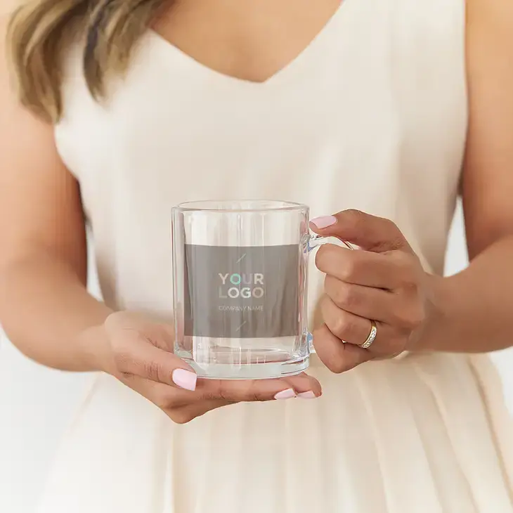 Weddingstar Inc. - Wholesale Coffee Mug - Custom Printed Clear Glass Coffee Mug for Business-Your Logo2
